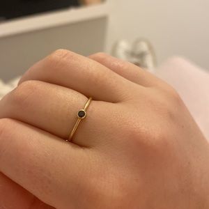 Mejuri 14k gold black diamond ring